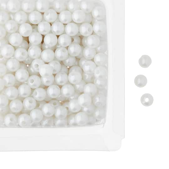 Buy in Bulk 12 Pack: White Pearl Round Beads by Bead Landing